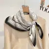 Pañuelo de seda pequeño con estampado de verano y otoño para mujer, pequeño, largo, de alta gama, estilo francés, cuadrado, para atar y atar.