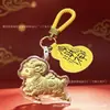 Chaveiro Dourado do Ano do Carneiro 2027, Ornamento Criativo com Tema de Animal Carneiro, Pingente de Mochila, Conjunto em Caixa de Presente, Presente de Ano Novo