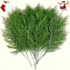 10 Peças Flores Decorativas de Natal Galhos Artificiais de Pinheiro Verde para Guirlanda DIY Decoração de Casa de Natal