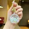 Llavero de Rosa Acrílica con Relleno Líquido, Accesorio Creativo de Campana, Colgante en Forma de Corazón para Bolsos