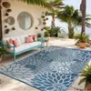 Esterilla Personalizable Azul Jacquard para Patio Exterior, Lavable y de Secado Rápido, Adecuada para Acampar en RV, Doble Cara y Duradera, Esterilla de Playa
