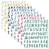 Adesivos de letras e números de 1 polegada, glitter dourado e prateado, potes de tempero, balões de festa, adesivos decorativos de letras