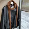 Cachecol Longo de Lã Fina com Corda Dupla de Cor Sólida para Mulheres Design de Nicho Estilo Coreano Atmosfera Fashionável Cachecol Baguete Tricotado