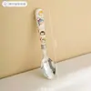 Cuchara para niños Su Plaid linda de acero inoxidable 304, cuchara de arroz para bebé de dibujos animados, cuchara doméstica de aspecto alto, cuchillo y tenedor