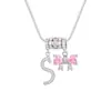 Collar con Letras Dopamina Popular Transfronterizo Set de Tres Piezas con Accesorios de Lazo, Elegante y Versátil Set de Collares con Letras