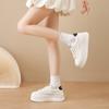 Zapatos Blancos para Mujer, Zapatos de Mujer con Punta de Concha, Nuevo Estilo Primavera y Otoño 2025, Con Cordones, Ligeros, Suela Gruesa, Que Aumentan la Altura, Tenis que Muestran el Pie