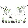 Novo LD94015 galhos de plantas verdes frescas em vaso Quarto de pássaro sala de estar decoração de parede de casa adesivos de parede autoadesivos