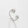 Anillo Abierto de Acero Inoxidable con Corazón y Flor Texturizados Transfronterizo Europeo y Americano, Anillo Geométrico Brillante de Moda Ins Apilable para Mujeres