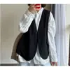 Chaleco Artístico de Algodón y Lino, Holgado y Sencillo, de Dos Botones, Forrado, Ropa de Otoño para Mujer