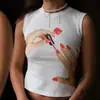 Nuevo Top Suéter Redondo de Manga Larga Estampado Creativo Ajustado para Plataformas de Comercio Exterior Independiente, Camiseta sin Mangas Versátil Estilo Urbano Ajustada