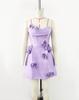 Vestido feminino de comércio exterior europeu e americano, decoração tridimensional de flores, top justo, vestido de bandagem, elegante, vestido curto para festa de casamento