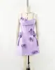 Ropa de Mujer para Comercio Exterior Europeo y Americano con Decoración Floral Tridimensional, Vestido de Vendaje Ajustado sin Tirantes, Elegante Vestido Corto para Boda y Fiesta