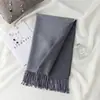 Cachecol de Exportação Coreana Outono e Inverno Novo de Alta Qualidade Engrossado para Mulheres, Xale Longo Color Block Dupla Face, Cachecol Quente para Pescoço para Mulheres