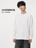 Camiseta de manga larga de algodón puro de 230 g para hombre, colección de otoño, cuello redondo, corte ajustado, camiseta interior básica, venta al por mayor de tops básicos lisos casuales para hombre para comercio transfronterizo