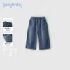 [7A Antibacteriano] Jeans Reto para Meninas Roupa de Outono Infantil Lavado Solto Versátil Calça Casual Crianças Maiores Calças de Outono