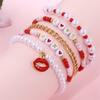 BZ1963 Pulsera Transfronteriza Europea y Americana de San Valentín Rosa Joyería de Año Nuevo Arcilla Polimérica Letra Chica Joyería de Mano de Moda