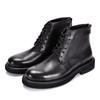Botas de cuero de moda para hombre, estilo Martin, de caña alta, con cordones, botines retro de moda, con suela gruesa, punta redonda, botas de cuero