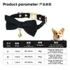 Gravata Borboleta para Gato Pingente de Ano Novo Colar Gravata Borboleta com Opção de Gravação Fivela de Segurança para Cachorros Pequenos Coleira para Cachorro Teddy