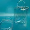 Bolsa Tote Transparente de PVC Bolsa de Regalo Souvenir con Hebilla Oculta Láser para Té de Leche, Postres, Dulces de Boda, Vino Tinto y Empaque de Flores
