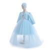 Vestido infantil, vestido de princesa, vestido de flores para boda infantil, vestido de tutú de malla con estilo, vestido de actuación escénica, conjunto de dos piezas de manga larga