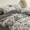 Conjunto de Quatro Peças em Algodão Puro de Fio Duplo, 60 Fios, Estilo Japonês, Algodão Puro Grau A, Luxo Leve, Roupa de Cama de Alta Qualidade, Capa de Edredom para Dormir Nu