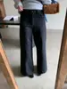 Jeans Rectos Engrosados de Terciopelo Retro Huang Zheng para Mujer 25 Invierno Estilo Coreano Cintura Alta Holgados Pierna Ancha 541111