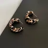 Moda Tendência Estilo Europeu e Americano Exagerado Estampa de Leopardo Argola C Elegante Moda Personalidade Criativa Outono e Inverno Brincos de Alta Qualidade