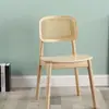 Silla de comedor de ocio para casa de madera maciza usada, silla de comedor de estudio nórdica de madera maciza pura con respaldo, silla de ratán Chandigarh