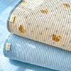 Funda de Cama de Doble Capa de Gasa de Dibujos Animados para Madre y Bebé, Terciopelo de Leche, Acolchada, Engrosada, Protector de Cama Antideslizante, Sábana Lavable a Máquina para Colchón