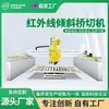 Cortadora de Puente Inclinable Máquina Automática Rotación de Cabezal 45 grados Biselado Máquina de Corte PLC Sierra para Panel de Piedra Roca
