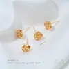 Brincos de Flor de Zircônia Banhados a Cobre com Preservação de Cor 14K com Argolas Penduradas, Brincos DIY Artesanais de Luxo Acessível, Acessórios e Materiais para Joias de Orelha