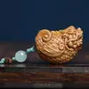 Llavero de Hoja de Arce Pintada de Sándalo para Coche Colgante para Mujer Colgante de Madera para Bolso Anillo de Llavero Regalo Souvenir