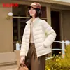 Duck Duck Chaqueta Casual Diaria de Moda Versátil para Mujer 2026 Nueva Holgada Cómoda Corta Cuello Alto Relleno de Pato F