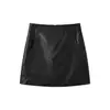 Falda de Cuero con Patrón de Cocodrilo para Mujer, de Cintura Alta, Elegante y Versátil, Falda Corta de Cuero PU en Línea A con Pantalones Cortos de Seguridad Integrados