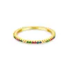 Anillo de Plata S925 Pura de 3 Colores Apilado con Zirconias de Tienda Completa Anillo Ins Europeo y Americano Boda Moda Joyería Simple para Fiesta