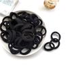 Anillo para el cabello sin costuras negro para combinar con todo, cuerda para el cabello color corazón de niña, base, cuerda para el cabello de alta elasticidad, goma elástica, accesorios para el cabello