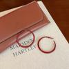 Brincos Ankora Círculo Vermelho Femininos Círculo Grande Retro Estilo Hong Kong Simples Elegantes Brincos de Tarraxa High-end