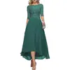 Amazon AliExpress Vestido de Noite Europeu e Americano Comércio Exterior Chiffon Renda Elegante Manga Média Multicor Tamanho Grande Vestido de Noite Vestido de Baile