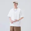 Camiseta de manga corta estilo americano para hombre, nuevo modelo de verano 2026, simple y sofisticada, color liso, cuello redondo, corte holgado, top de manga corta