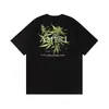 Camiseta de Manga Curta para Casal Amiri Pomba da Paz Tinta Flow Grafite Lettering 230g Série Coleção Estampa Clássica do Logo