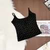 Camisole Regata Pura Desejo Menina Picante Poá Cruz Costas Bonitas Feminino com Bojo Verão Camada Interna Sexy Roupa Externa Top Sem Mangas