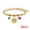 Pulsera Europea y Americana Transfronteriza Acero Inoxidable Pulsera Hueso de Serpiente Día del Maestro Manzana Conmemorativa Regalo Festivo Grabado Pulsera de Acero de Titanio