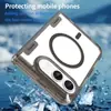 Novo produto transfronteiriço adequado para Apple 18 Duo capa de telefone magnética transparente iphone18 capa protetora dobrável esquerda e direita