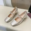 Zapatos Individuales Franceses Versátiles Chic de Primavera para Mujer Mary Janes con Pedrería Tacones Gruesos con Correa Única 2026 Nuevo Hada Media