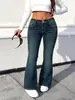 Marca independente eBay primavera/outono calças compridas boca de sino femininas moda europeia e americana, estilosas e versáteis, calças compridas jeans da moda de rua