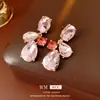 Pendientes Vintage de Gota de Agua Geométricos Incrustados de Diamantes, Exquisitos y de Moda, Versátiles Pendientes de Botón, Pendientes de Nicho de Alta Gama para Mujer