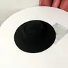 Chapéu Francês Plano Branco Moda Retrô Britânica Chapéu de Lã Imitação Chapéu de Jazz com Aba Larga Feminino Outono e Inverno