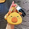 Bolsa de Monedas Creativa de Silicona Capibala Llavero para Mujer Linda Caricatura de Capibara Bolsa para Auriculares Colgante para Pareja