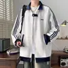 Chaqueta deportiva de tres rayas estilo americano para hombres y mujeres, abrigo de moda otoñal para parejas, cárdigan casual para estudiantes, chaqueta de béisbol