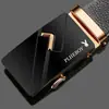 Cinto de couro vaqueiro masculino fivela automática de liga couro cinto de vaqueiro couro couro presentes de negócios fabricantes de cintos atacado